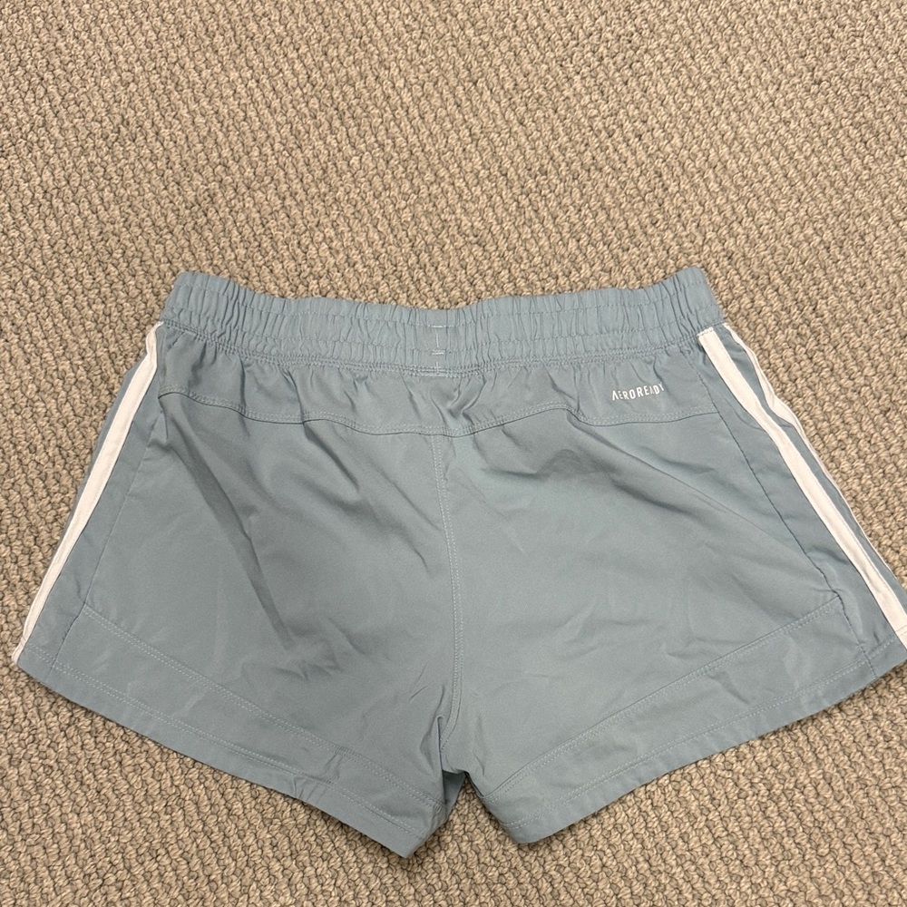 adidas Women's Light Blue Running Shorts with White Stripes, Size Small - Picture 10 of 10